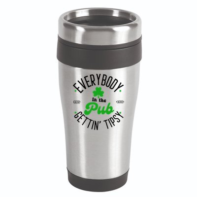 Everybody In The Pub Getting Tipsy Saint Paddy St. Patrick's Day 16oz Travel Tumbler