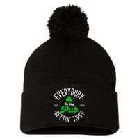 Everybody In The Pub Getting Tipsy Saint Paddy St. Patrick's Day Pom Pom 12in Knit Beanie