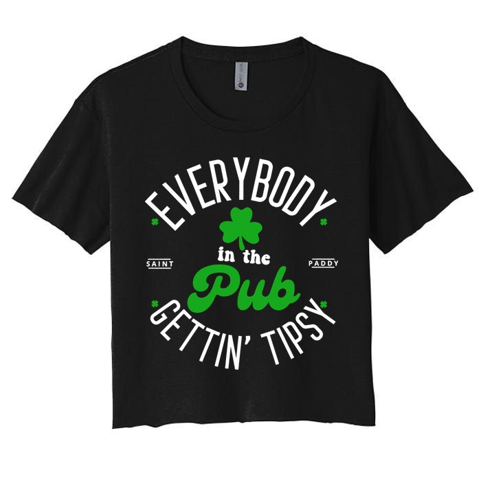 Everybody In The Pub Getting Tipsy Saint Paddy St. Patrick's Day Crop Top