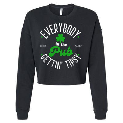 Everybody In The Pub Getting Tipsy Saint Paddy St. Patrick's Day Cropped Pullover Crew