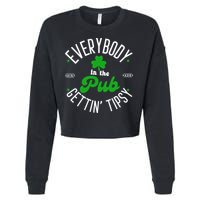 Everybody In The Pub Getting Tipsy Saint Paddy St. Patrick's Day Cropped Pullover Crew