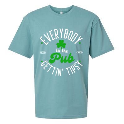 Everybody In The Pub Getting Tipsy Saint Paddy St. Patrick's Day Sueded Cloud Jersey T-Shirt