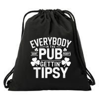 Everybody In The Pub Getting Tipsy Funny St PatrickS Day Drawstring Bag