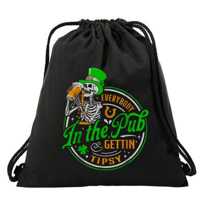 Everybody In The Pub Getting Tipsy St Patricks Day Drawstring Bag