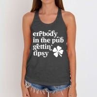 Errbody In The Pub Getting Tipsy St Patricks Day Drinking Women's Knotted Racerback Tank