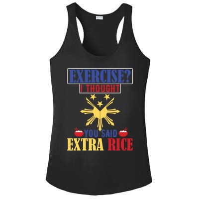 Exercise ? I Thought You Said Extra Rice Philippine Filipino Cool Gift Ladies PosiCharge Competitor Racerback Tank