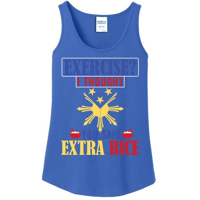 Exercise ? I Thought You Said Extra Rice Philippine Filipino Cool Gift Ladies Essential Tank