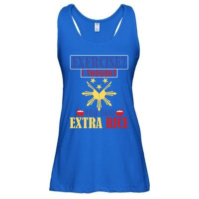 Exercise ? I Thought You Said Extra Rice Philippine Filipino Cool Gift Ladies Essential Flowy Tank