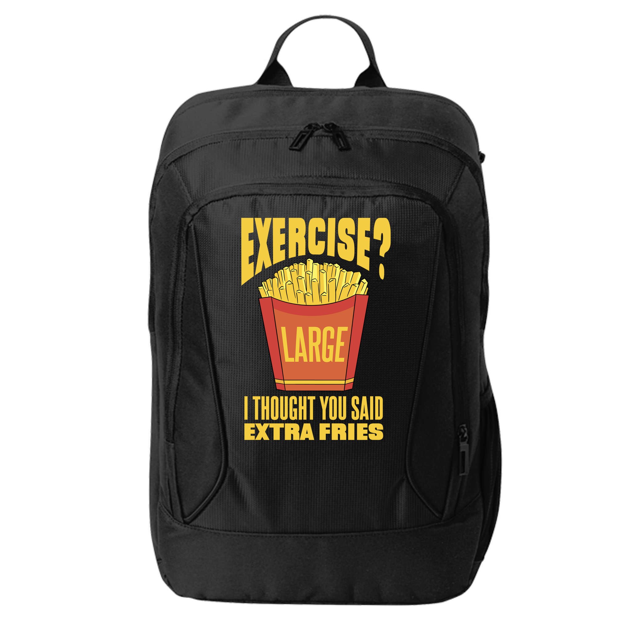 Exercise I Thought You Said Extra Fries Funny Fitness City Backpack