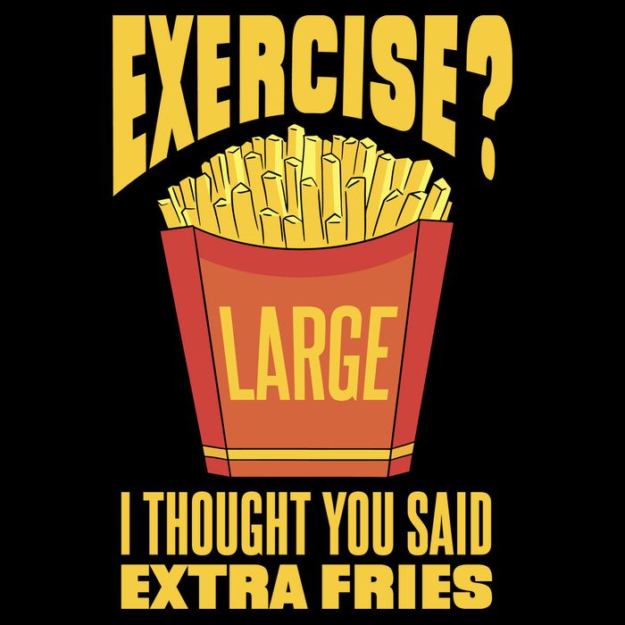 Exercise I Thought You Said Extra Fries Funny Fitness Cropped Pullover Crew