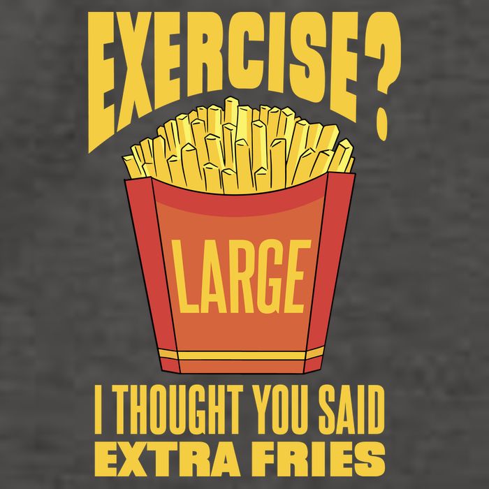 Exercise I Thought You Said Extra Fries Funny Fitness Vector Backpack