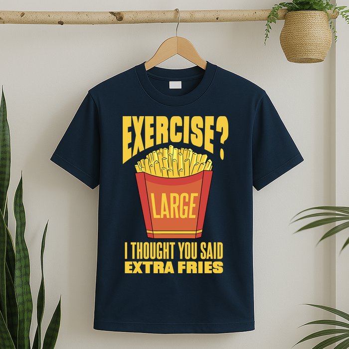 Exercise I Thought You Said Extra Fries Funny Fitness T-Shirt