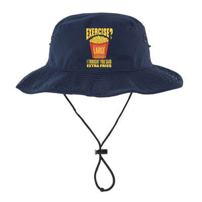 Exercise I Thought You Said Extra Fries Funny Fitness Bucket Hat