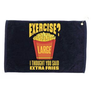 Exercise I Thought You Said Extra Fries Funny Fitness Grommeted Golf Towel