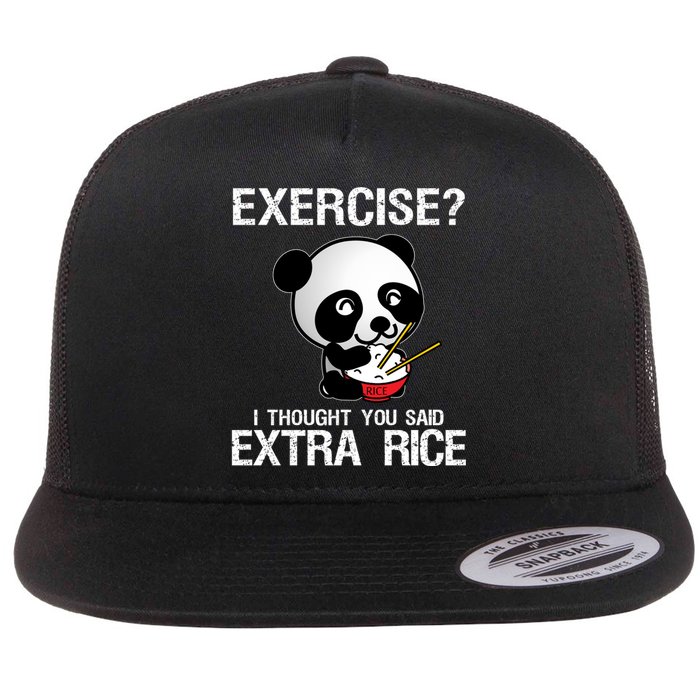 Exercise I Thought You Said Extra Rice Flat Bill Trucker Hat