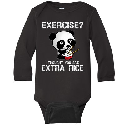 Exercise I Thought You Said Extra Rice Baby Long Sleeve Bodysuit