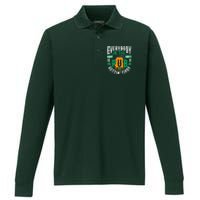 Everybody In The Pub Getting Tipsy St Patricks Day Shamrock Performance Long Sleeve Polo