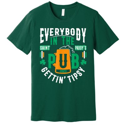 Everybody In The Pub Getting Tipsy St Patricks Day Shamrock Premium T-Shirt