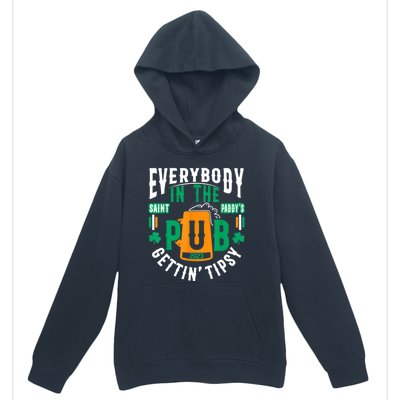 Everybody In The Pub Getting Tipsy St Patricks Day Shamrock Urban Pullover Hoodie