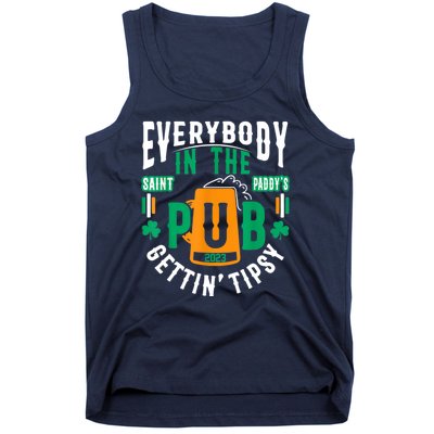 Everybody In The Pub Getting Tipsy St Patricks Day Shamrock Tank Top