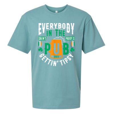 Everybody In The Pub Getting Tipsy St Patricks Day Shamrock Sueded Cloud Jersey T-Shirt