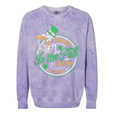 Everybody In The Pub Getting Tipsy St Patricks Day Colorblast Crewneck Sweatshirt