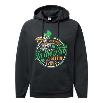 Everybody In The Pub Getting Tipsy St Patricks Day Performance Fleece Hoodie