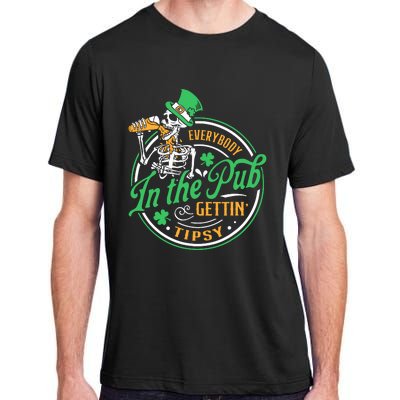 Everybody In The Pub Getting Tipsy St Patricks Day Adult ChromaSoft Performance T-Shirt