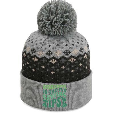 Everybody In The Pub Getting Tipsy Groovy Patricks Day Drink The Baniff Cuffed Pom Beanie