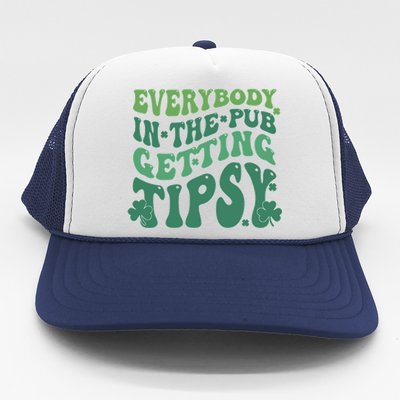 Everybody In The Pub Getting Tipsy Groovy Patricks Day Drink Trucker Hat