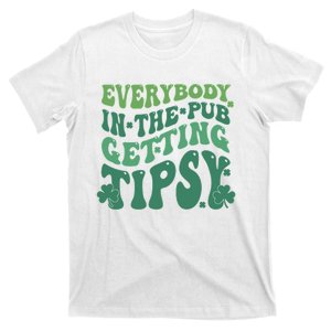 Everybody In The Pub Getting Tipsy Groovy Patricks Day Drink T-Shirt