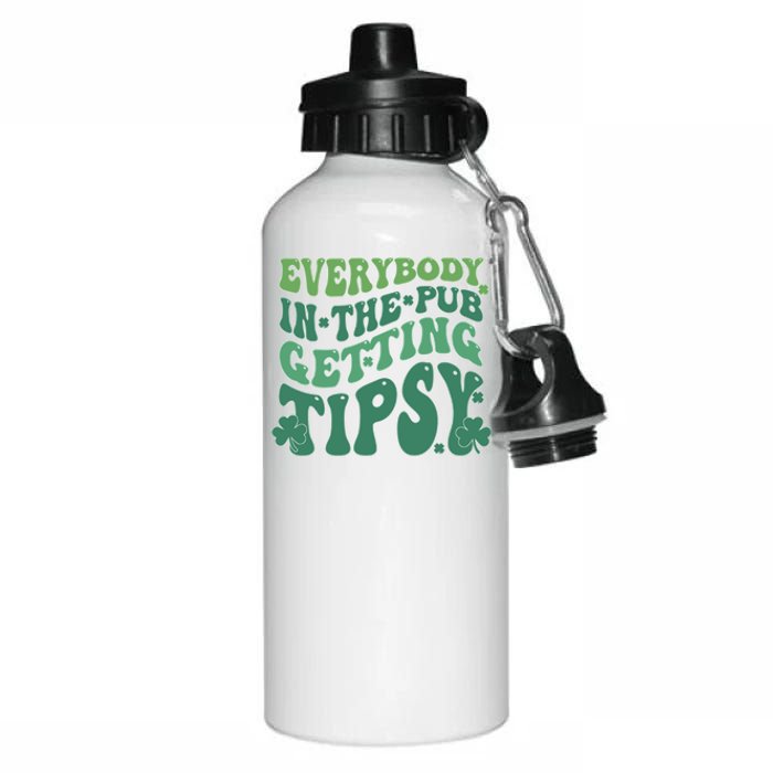 Everybody In The Pub Getting Tipsy Groovy Patricks Day Drink Aluminum Water Bottle