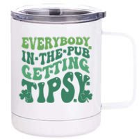 Everybody In The Pub Getting Tipsy Groovy Patricks Day Drink 12 oz Stainless Steel Tumbler Cup