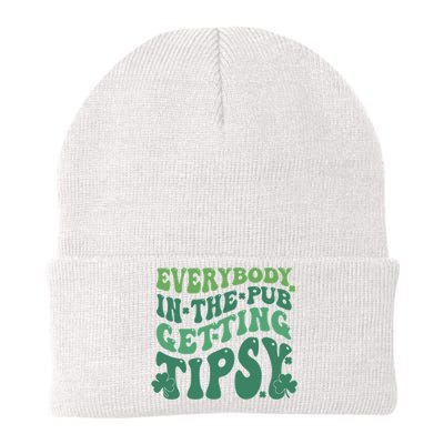 Everybody In The Pub Getting Tipsy Groovy Patricks Day Drink Knit Cap Winter Beanie