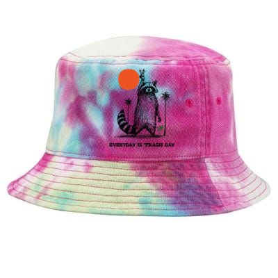 Everyday Is Trash Day Raccoon Tie-Dyed Bucket Hat