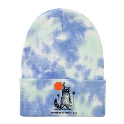 Everyday Is Trash Day Raccoon Tie Dye 12in Knit Beanie