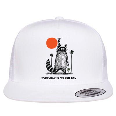 Everyday Is Trash Day Raccoon Flat Bill Trucker Hat