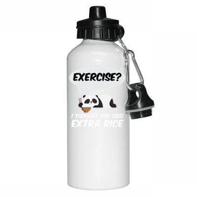 Exercise? I Thought You Said Extra Rice Panda Gift Aluminum Water Bottle