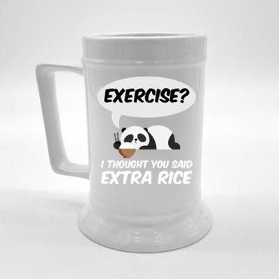 Exercise? I Thought You Said Extra Rice Panda Gift Beer Stein