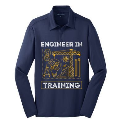 Engineer In Training Future Engineer Holding Engineering Silk Touch Performance Long Sleeve Polo