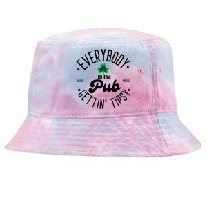 Everybody In The Pub Getting Tipsy St Patricks Day Shamrock Tie-Dyed Bucket Hat