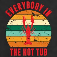 Everybody In The Hot Tub Funny Crawfish 7 Panel Mesh Trucker Snapback Hat