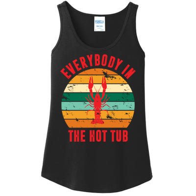 Everybody In The Hot Tub Funny Crawfish Ladies Essential Tank