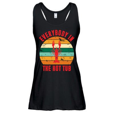 Everybody In The Hot Tub Funny Crawfish Ladies Essential Flowy Tank