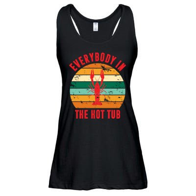 Everybody In The Hot Tub Funny Crawfish Ladies Essential Flowy Tank