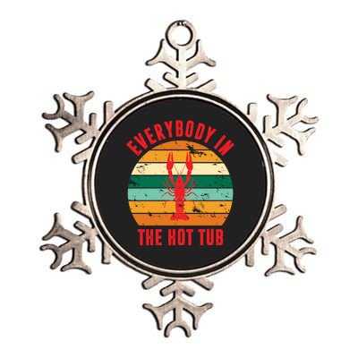 Everybody In The Hot Tub Funny Crawfish Metallic Star Ornament