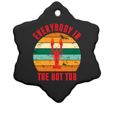 Everybody In The Hot Tub Funny Crawfish Ceramic Star Ornament