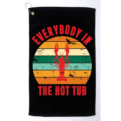 Everybody In The Hot Tub Funny Crawfish Golf Towel