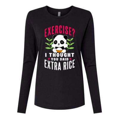 Exercise I Thought You Said Extra Rice Womens Cotton Relaxed Long Sleeve T-Shirt