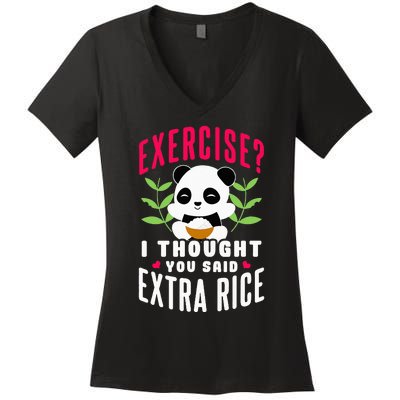 Exercise I Thought You Said Extra Rice Women's V-Neck T-Shirt